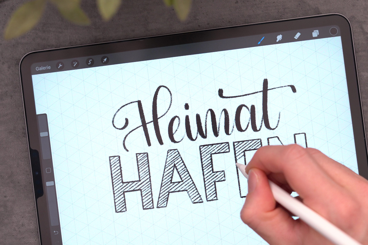 Die große Kunst, digitale Letterings realistisch aussehen zu lassen. Ich zeige dir verschiedene Techniken, um Farbe und Struktur zu nutzen.
